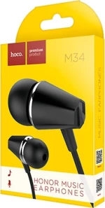 Hoco M34 In-ear Handsfree με Βύσμα 3.5mm Μαύρο