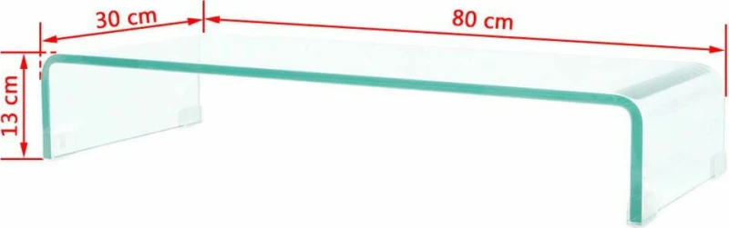 vidaXL Βάση Τηλεόρασης/Οθόνης Διάφανη 80 x 30 x 13 εκ. Γυάλινη