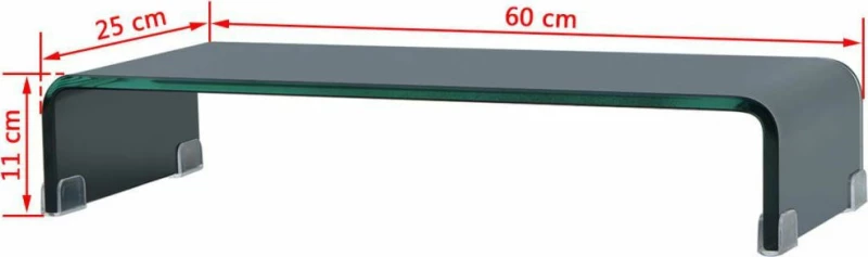 vidaXL Βάση Τηλεόρασης/Οθόνης Μαύρη 60 x 25 x 11 εκ. Γυάλινη
