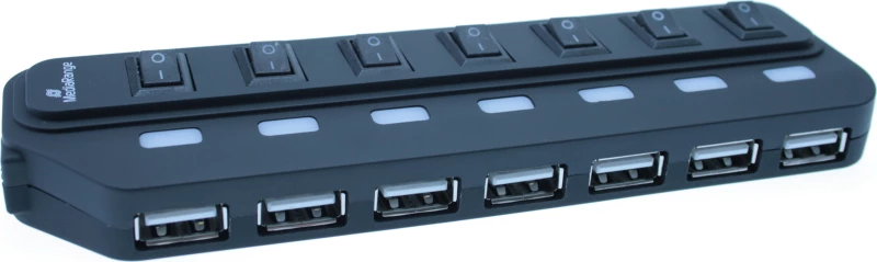 MediaRange Usb Hub 7-Port Usb 2.0 (Black) (MRCS504)
