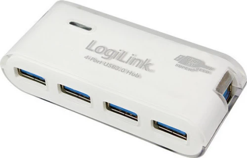 Hub Usb Logilink Ua0171 4 Θέσεων Usb 3.0 White + Psu