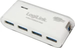 Hub Usb Logilink Ua0171 4 Θέσεων Usb 3.0 White + Psu