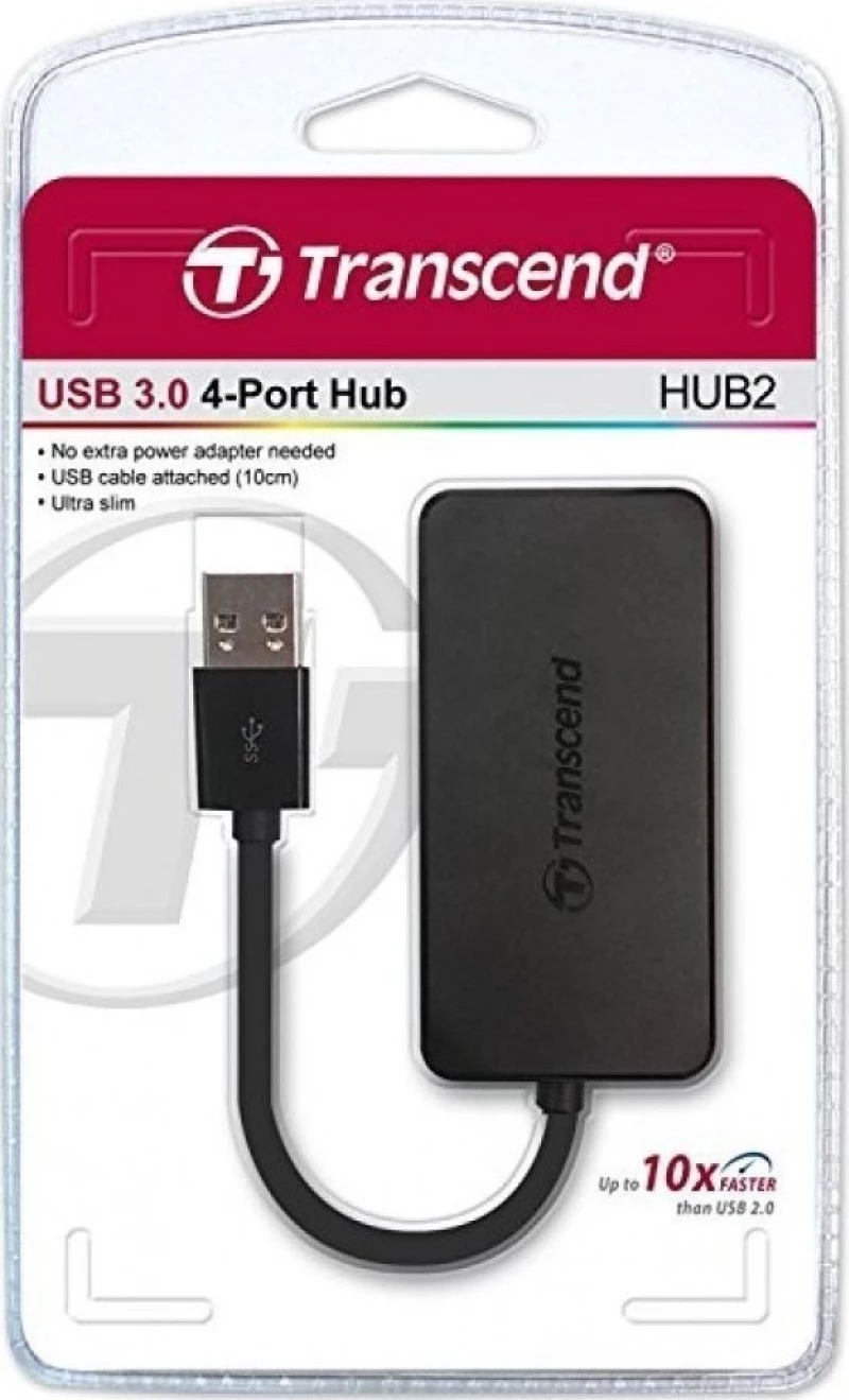 Transcend HUB2 5000 Mbit/s Μαύρος (Μαύρο)