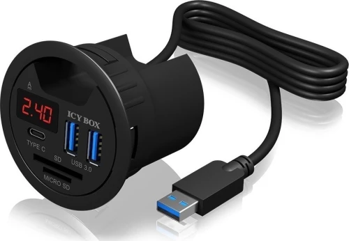 Icy Box Ib-Hub1404 Usb 3.0 (3.1 Gen 1) Type-A 5000 Mbit/S Μαύρος (Μαύρο)