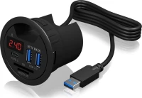 Icy Box Ib-Hub1404 Usb 3.0 (3.1 Gen 1) Type-A 5000 Mbit/S Μαύρος (Μαύρο)