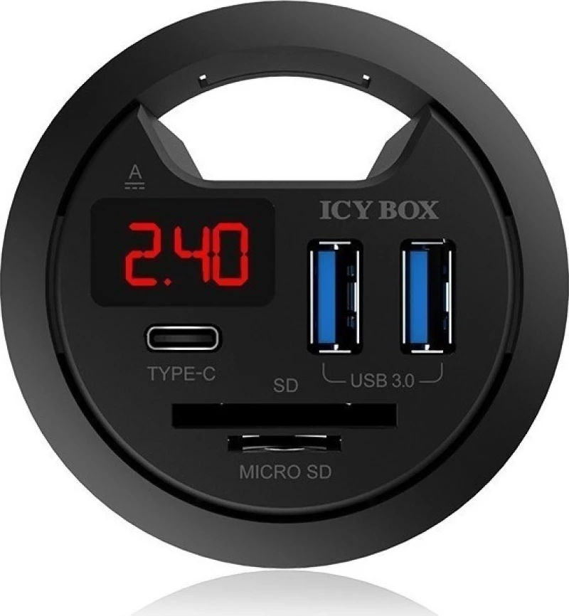 Icy Box Ib-Hub1404 Usb 3.0 (3.1 Gen 1) Type-A 5000 Mbit/S Μαύρος (Μαύρο)