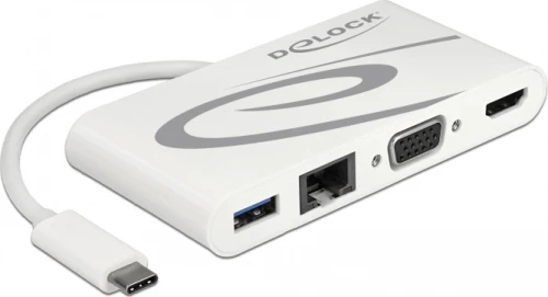 DeLOCK 87731 κατανεμητής διεπαφών USB 3.0 (3.1 Gen 1) Type-C Γκρι, Λευκός (Άσπρος)