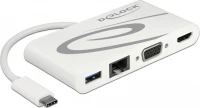 DeLOCK 87731 κατανεμητής διεπαφών USB 3.0 (3.1 Gen 1) Type-C Γκρι, Λευκός (Άσπρος)