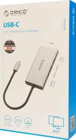 Orico Docking Station Mc-U501P, Usb Type-C, 5-Ports, Γκρι