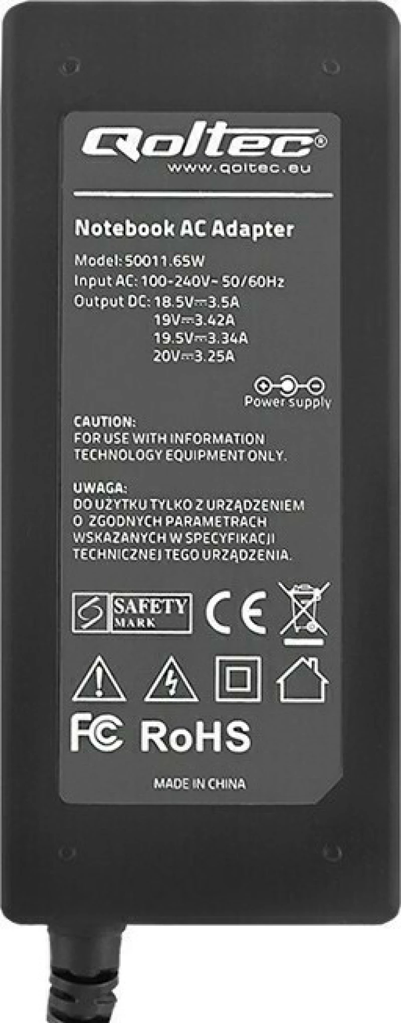 Qoltec AC Adapter 65W (50011)