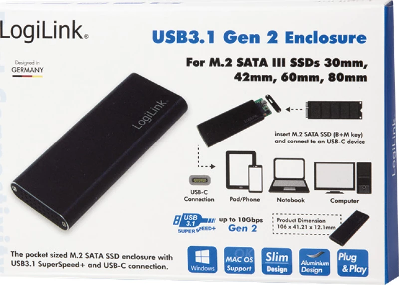 LogiLink External HDD enclosure M.2