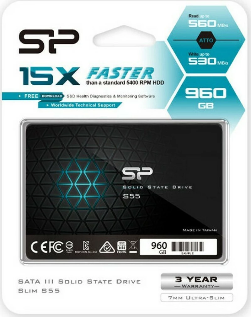 Silicon Power Slim S55 SSD 960GB 2.5″