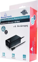 Powertech Αυτόματος Φορτιστής Laptop Pt-176, 48W, Με 6 Tips