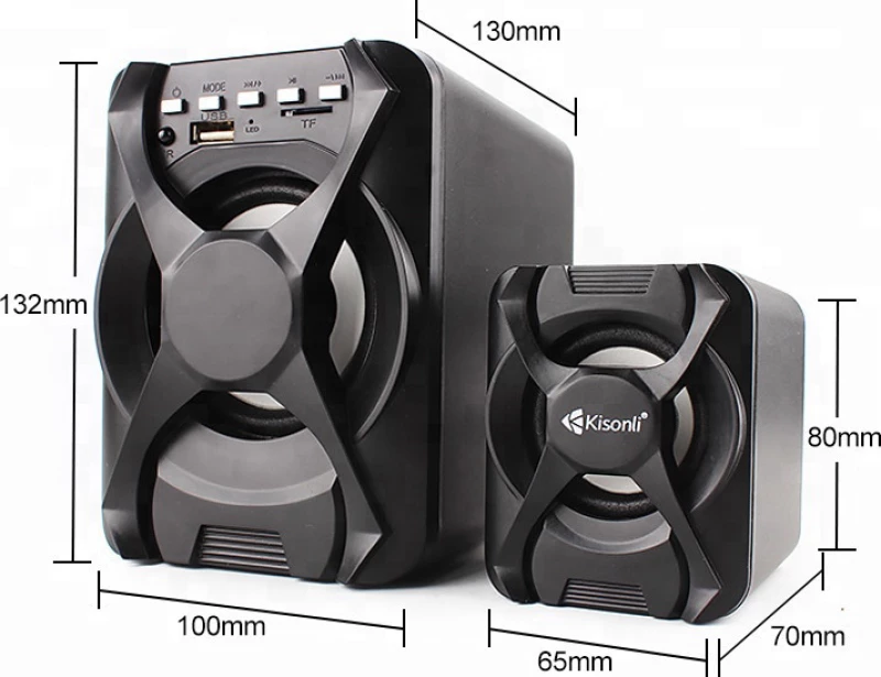 Ηχεία Kisonli U-2500Bt, Bluetooth, 5W+3Wx2 Usb, Μαυρο - 22115
