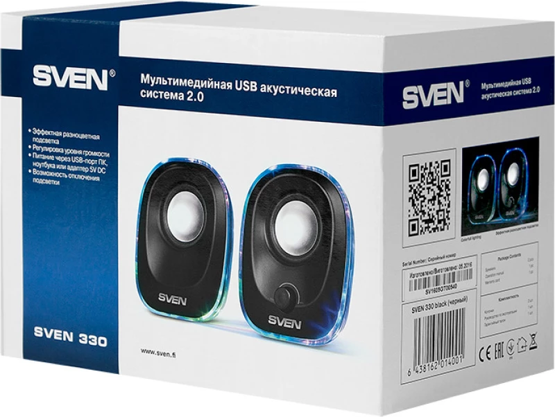 Ηχεία 2.0 Sven 330 5W - Black Sven 330