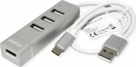 Roline USB-C/USB-A 4 Ports USB 2.0 Hub Ασημί
