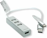 Roline USB-C/USB-A 4 Ports USB 2.0 Hub Ασημί