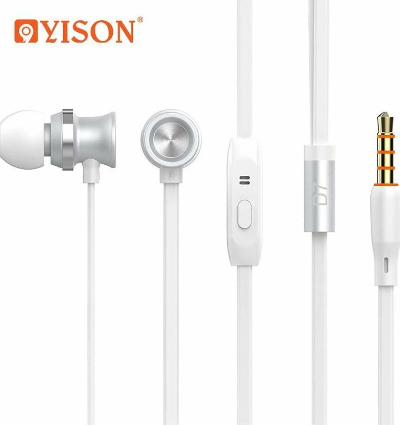 Yison D7 In-ear Handsfree με Βύσμα 3.5mm Λευκό