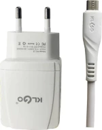 micro USB Cable & USB Wall Adapter Λευκό (Klgo KC-2)