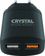 Crystal Audio 2x USB Wall Charger Μαύρο (QP2-3)