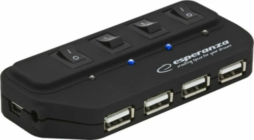 Esperanza EA127 interface hub 480 Mbit/s Black