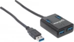 Usb Hub Manhattan Usb 3.0 Black 4 Θυρών