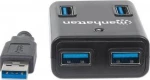 Usb Hub Manhattan Usb 3.0 Black 4 Θυρών