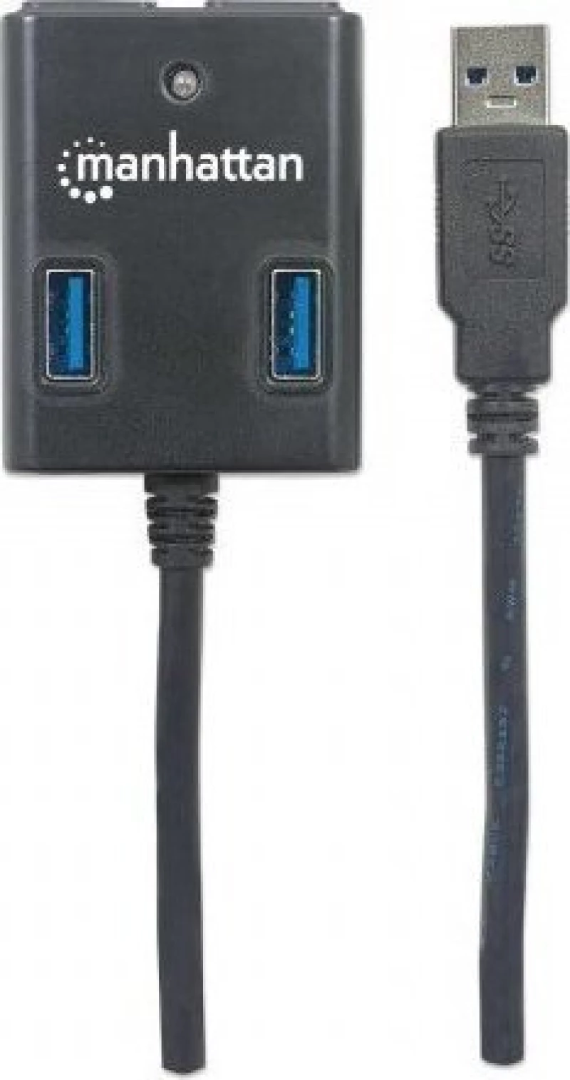 Usb Hub Manhattan Usb 3.0 Black 4 Θυρών