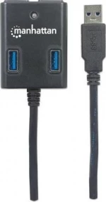 Usb Hub Manhattan Usb 3.0 Black 4 Θυρών