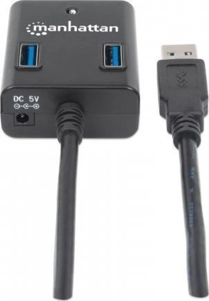 Usb Hub Manhattan Usb 3.0 Black 4 Θυρών