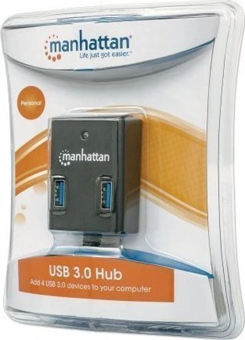 Usb Hub Manhattan Usb 3.0 Black 4 Θυρών