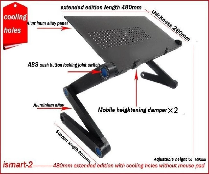 Smart Foldable T6 Table Black