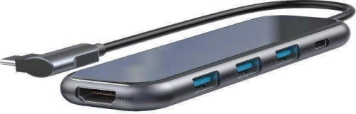 Αντάπτορας Baseus Superalative 5in1 Type-C to Multiport Grey (CAHUB-BZ0G)