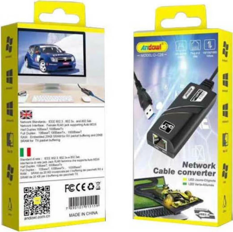 Αντάπτορας Usb 3.0 Σε Ethernet Andowl Q-C28 5.0