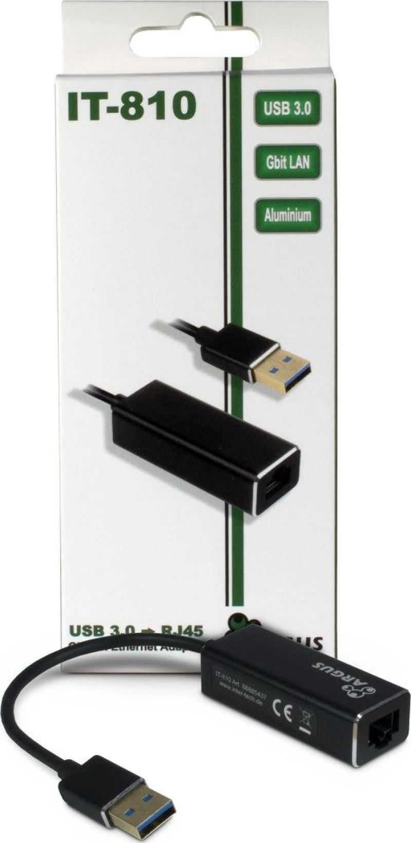 Inter-Tech Argus It-810 Usb 3.0 Rj-45 Μαύρος (Μαύρο)