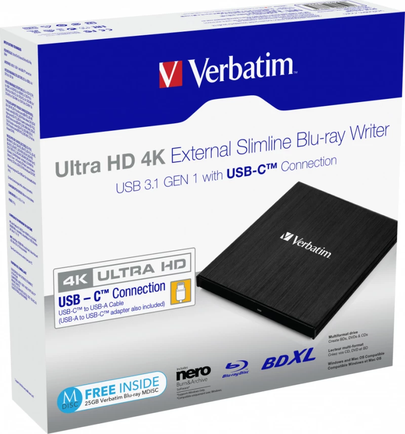 Verbatim External Slimline Blu-ray Writer