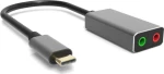 Powertech Usb Type-C Κάρτα Ήχου Pth-045, 2X 3.5Mm, Γκρι