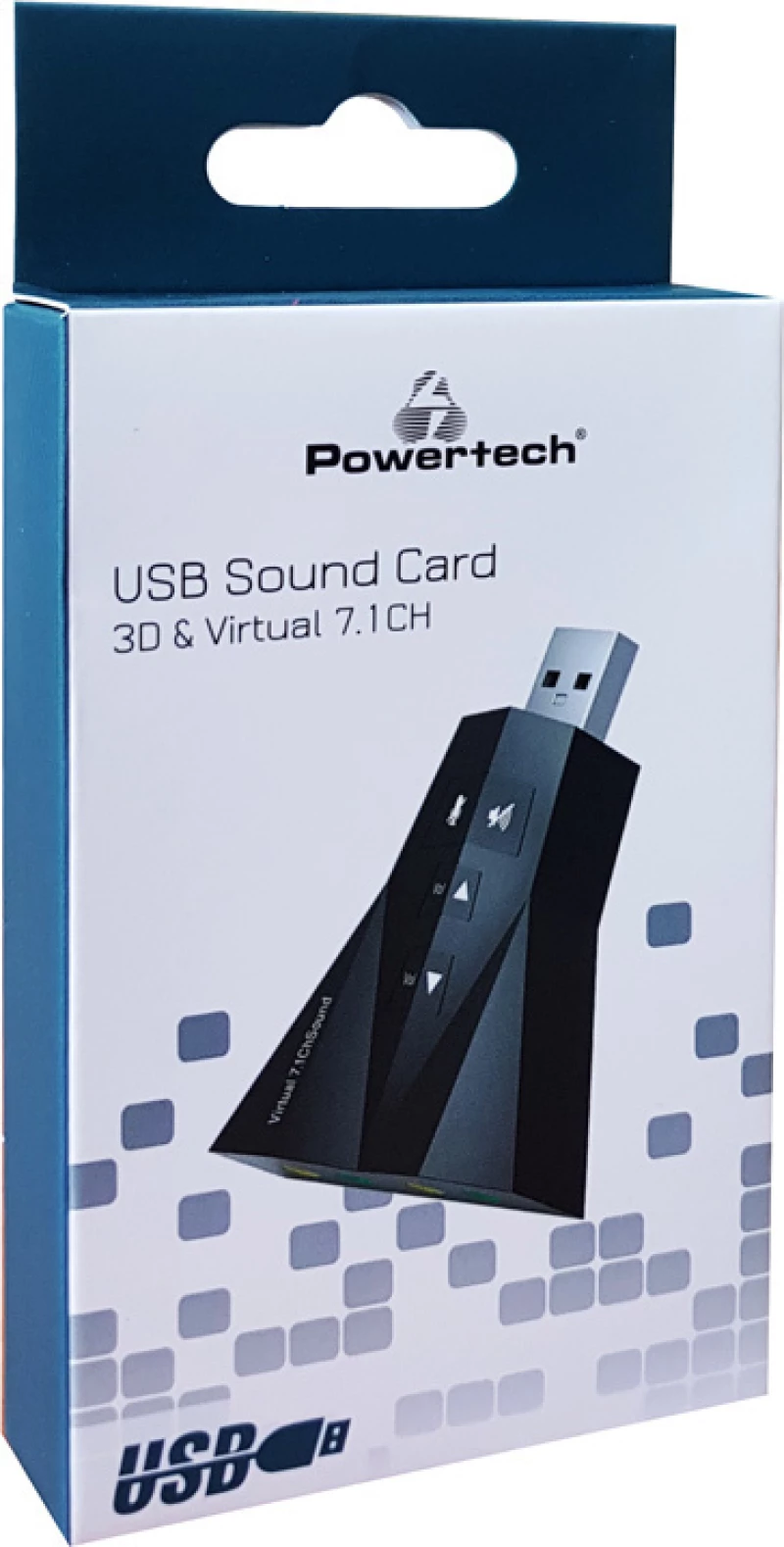 Powertech Usb Κάρτα Ήχου 7.1Ch, Με Έξοδο Μικρόφωνου Και Ακουστικού