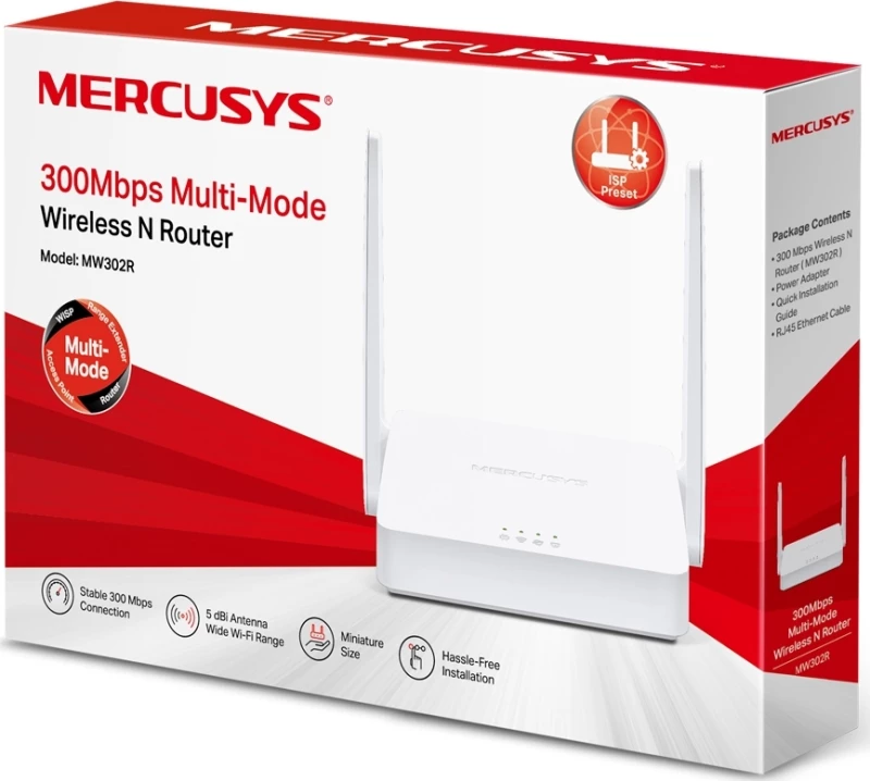 Mercusys Mw302R Wifi Router 2,4Ghz, 3X Rj45 100Mb/S