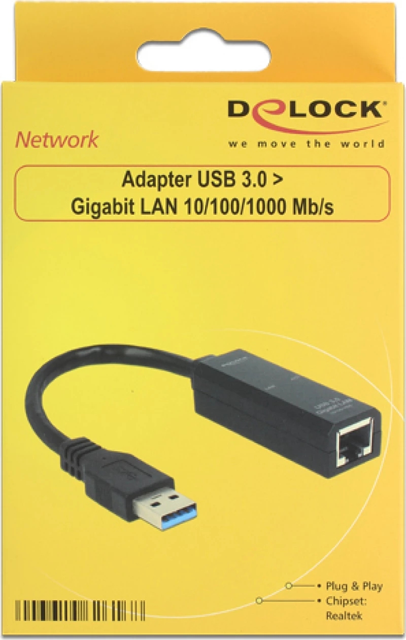 Delock Αντάπτορας Usb 3.0 Σε Rj45 62616, 1000Mbps, Μαύρος