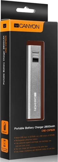 Canyon CSPB26 2600mAh Ασημί
