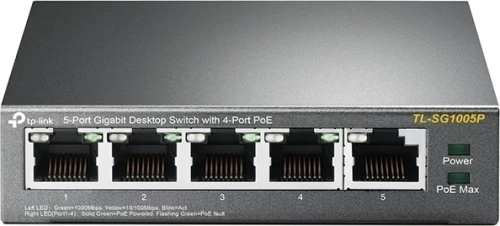 Tp-Link Tl-Sg1005P Μεταγωγέας Δικτύου Μη Διαχειρίσιμος Gigabit Ethernet (10/100/1000) Μαύρος (Μαύρο) Poe Τροφοδοτικού