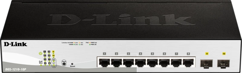 Dlink Switch Dgs-1210-10P 10 Ports 10/100/1000Mbps Poe
