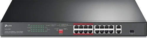 TP-LINK 16-Port 10/100 Mbps + 2-Port Gigabit Rackmount PoE Switch with 16-Port PoE+