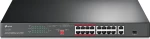 TP-LINK 16-Port 10/100 Mbps + 2-Port Gigabit Rackmount PoE Switch with 16-Port PoE+