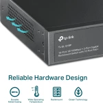 TP-LINK 16-Port 10/100 Mbps + 2-Port Gigabit Rackmount PoE Switch with 16-Port PoE+