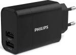 Philips 2x USB-A Wall Adapter Μαύρο (DLP2620/12)