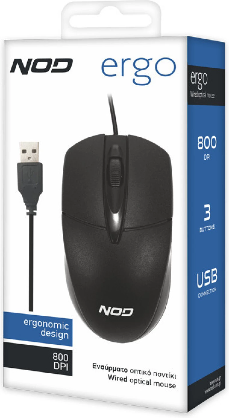 NOD MSE-004 Ενσύρματο Ποντίκι Μαύρο
