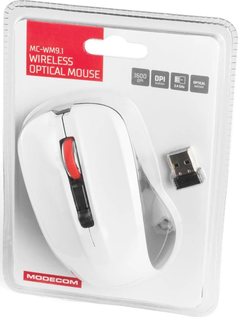 Modecom WM9.1 Ασύρματο Ποντίκι Λευκό