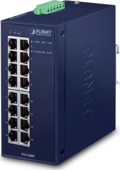 Planet Igs-1600T Industrial 16-Port 10/100/1000T Ethernet Switch